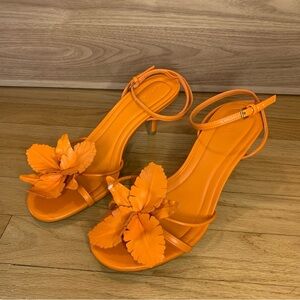 Open Edit Zuri Ankle Strap Sandal in Orange - Size 9